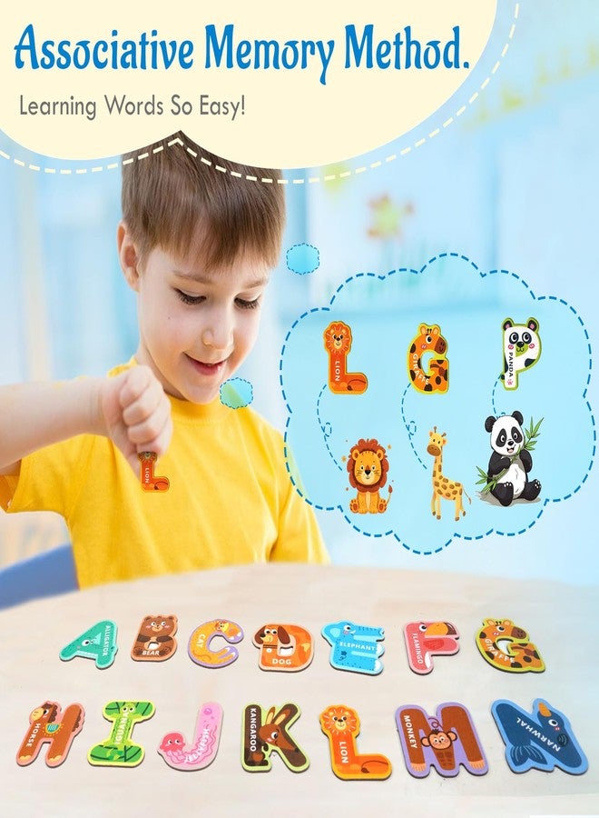 Soarly Magnetic Letters for Toddlers 1-3, 26PCS Cute Animal Alphabet Magnets Letters Learning Toys for Toddlers 1-3 Uppercase ABC Magnets for Refrigerator Best Gifts for Birthday Christmas Stocking Stuffers - Image 2